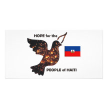 Hope for the people of Haiti - Flag Photo Card
