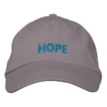 HOPE IN BOLD BLUE LETTERS embroidered hats by Stitchbaby HOPE IN BOLD BLUE LETTERS embroidered hats