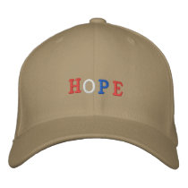 HOPE in Red White and Blue embroidered hats by Stitchbaby HOPE in Red White and Blue embroidered hats