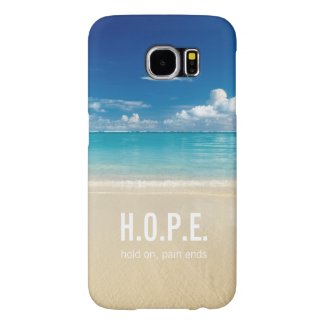 HOPE - Inspirational Quote with Beach Scene Samsung Galaxy S6 Cases