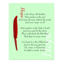 Hope is a thing with feathers motivational poste posters