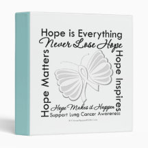 Hope is Everything - Lung Cancer Awareness 3 Ring Binders