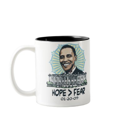 Hope is Greater than fear Obama gear Mug by ObamaHomeboy