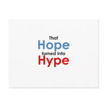 Hope is hype: Anti-Obama Postcard