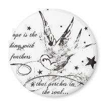 Hope is the Thing With Feathers magnets by syllablefashion Hope is the Thing With Feathers magnets