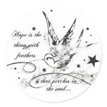 Hope is the Thing With Feathers stickers by syllablefashion Hope is the Thing With Feathers stickers