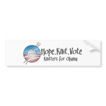 Hope Knit Vote, bumper sticker