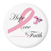 Hope love and faith round magnet