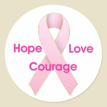 Hope/Love/Courage Breast Cancer Ribbon Stickers by mrssocolov Hope/Love/Courage Breast Cancer Ribbon Stickers