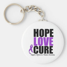 Hope Love Cure Alzheimer's Disease Key Chain