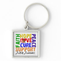 Hope Love Cure Autism Awareness Keychains