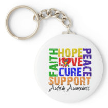 Hope Love Cure Autism Awareness Key Chains