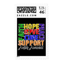 Hope Love Cure Autism Awareness Postage Stamp