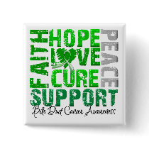 Hope Love Cure Bile Duct Cancer Awareness Pinback Button