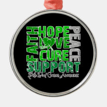 Hope Love Cure Bile Duct Cancer Awareness Ornament