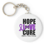 Hope Love Cure Butterfly Art Alzheimer's Disease keychains