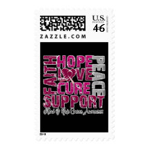 Hope Love Cure Head and Neck Cancer Awareness Postage Stamps
