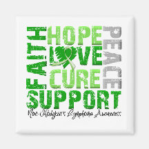 Hope Love Cure Non-Hodgkin's Lymphoma Awareness Magnet