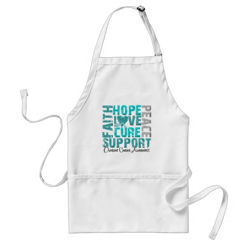 Hope Love Cure Ovarian Cancer Awareness Apron
