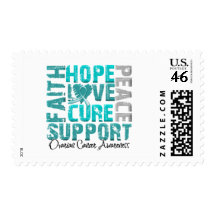 Hope Love Cure Ovarian Cancer Awareness Stamp
