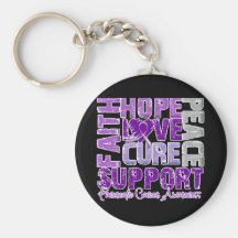 Hope Love Cure Pancreatic Cancer Awareness Key Chains
