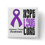Hope Love Cure Ribbon Alzheimer's Disease buttons