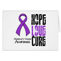 Hope Love Cure Ribbon Alzheimer's Disease Greeting Cards