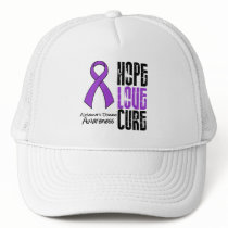 Hope Love Cure Ribbon Alzheimer's Disease Trucker Hat
