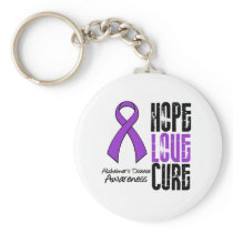 Hope Love Cure Ribbon Alzheimer's Disease Key Chains