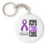 Hope Love Cure Ribbon Alzheimer's Disease keychains