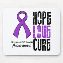 Hope Love Cure Ribbon Alzheimer's Disease Mouse Pads