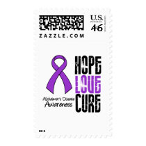 Hope Love Cure Ribbon Alzheimer's Disease Postage