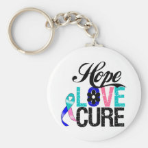 HOPE LOVE CURE Thyroid Cancer Gifts Key Chain