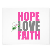 Hope Love Faith Christmas Holly Custom Announcements
