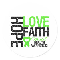 Hope Love Faith Mental Health Awareness Sticker