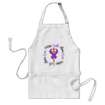 Hope Love Faith Prayer Ribbon Domestic Violence Aprons