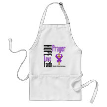 Hope Love Faith Prayer Ribbon Domestic Violence Aprons