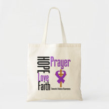 Hope Love Faith Prayer Ribbon Domestic Violence Bags