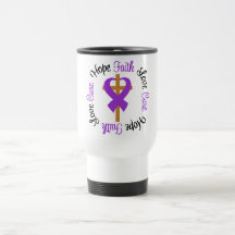 Hope Love Faith Prayer Ribbon Domestic Violence Mugs