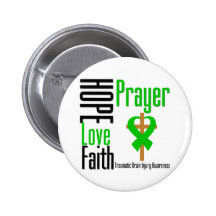 Hope Love Faith Prayer Traumatic Brain Injury Pin