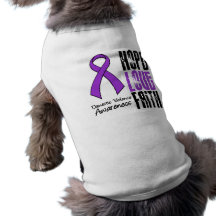 Hope Love Faith Ribbon Domestic Violence Doggie Tee Shirt