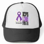Hope Love Faith Ribbon Domestic Violence hats