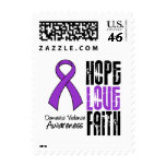 Hope Love Faith Ribbon Domestic Violence Stamp