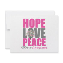 Hope Love Peace Merry Christmas Tree invitations