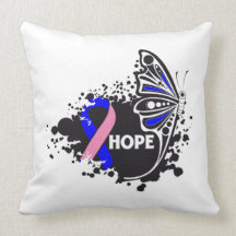 Hope Male Breast Cancer Butterfly Pillows