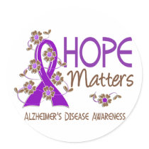 Hope Matters 3 Alzheimer's Disease Round Sticker