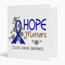 Hope Matters 3 Colon Cancer Vinyl Binders