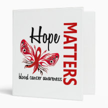 Hope Matters Butterfly Blood Cancer 3 Ring Binders