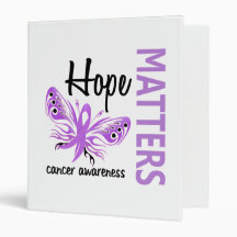 Hope Matters Butterfly Cancer Vinyl Binder