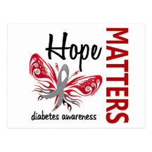 Hope Matters Butterfly Diabetes Post Cards